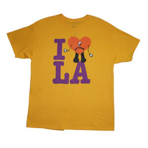 Bad Bunny Los Angeles Sofi Exclusive Tour Merch T-Shirt Lakers Colors – Size XL
